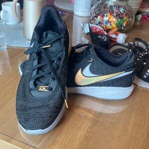 Black and Gold Athletic Sneakers
